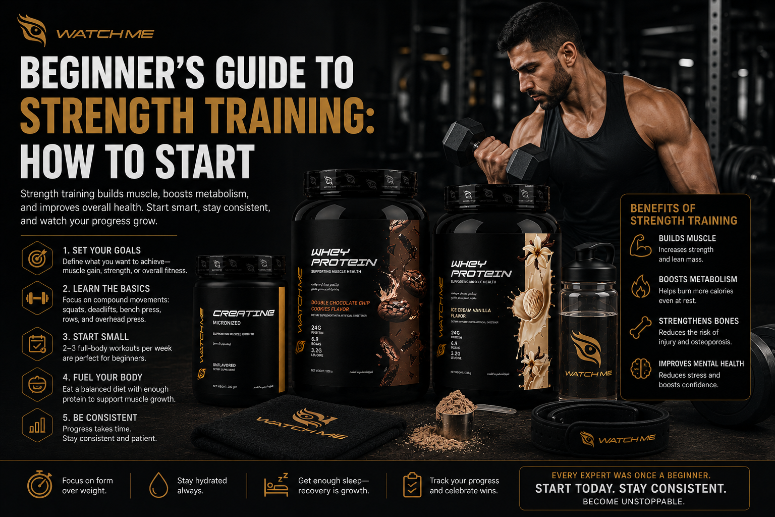 Beginner's Guide to Strength Training: How to Start | Watchme Supps