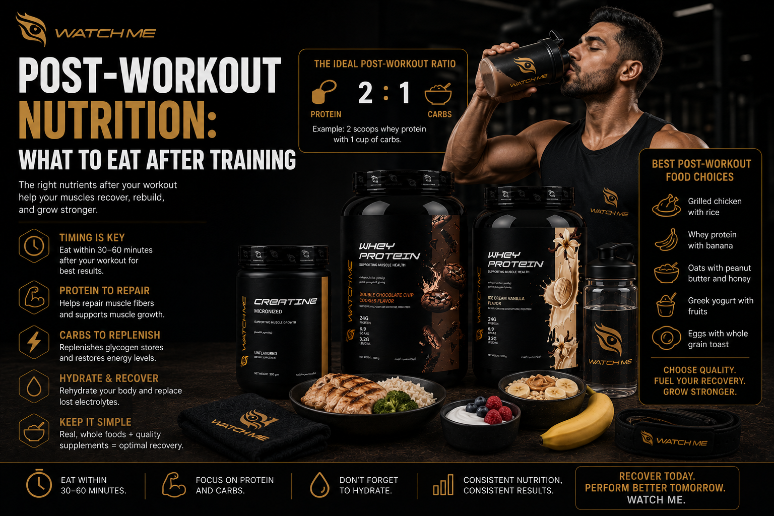 Post-Workout Nutrition: What to Eat After Training | Watchme Supps