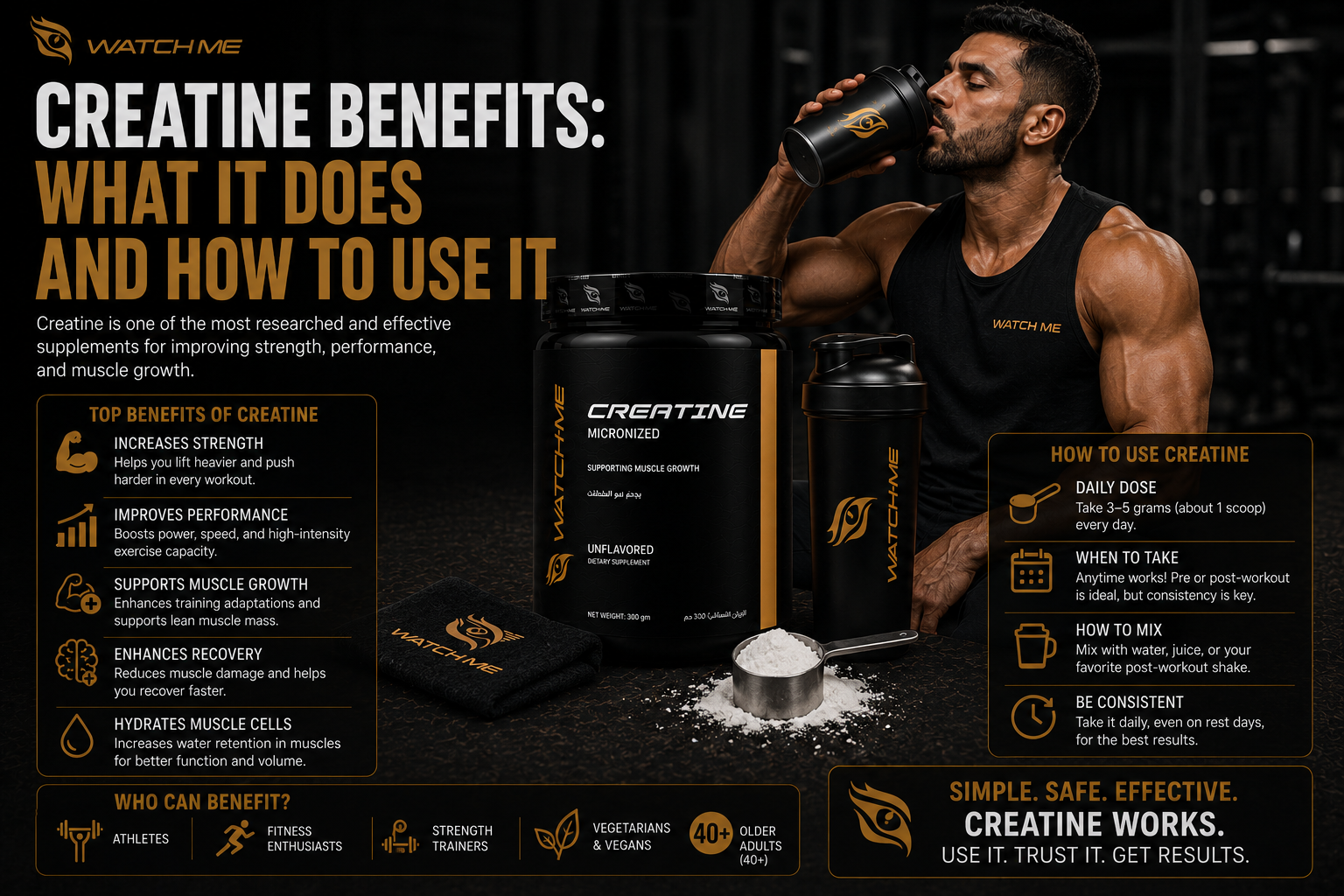 Creatine Benefits: What It Does and How to Use It | Watchme Supps