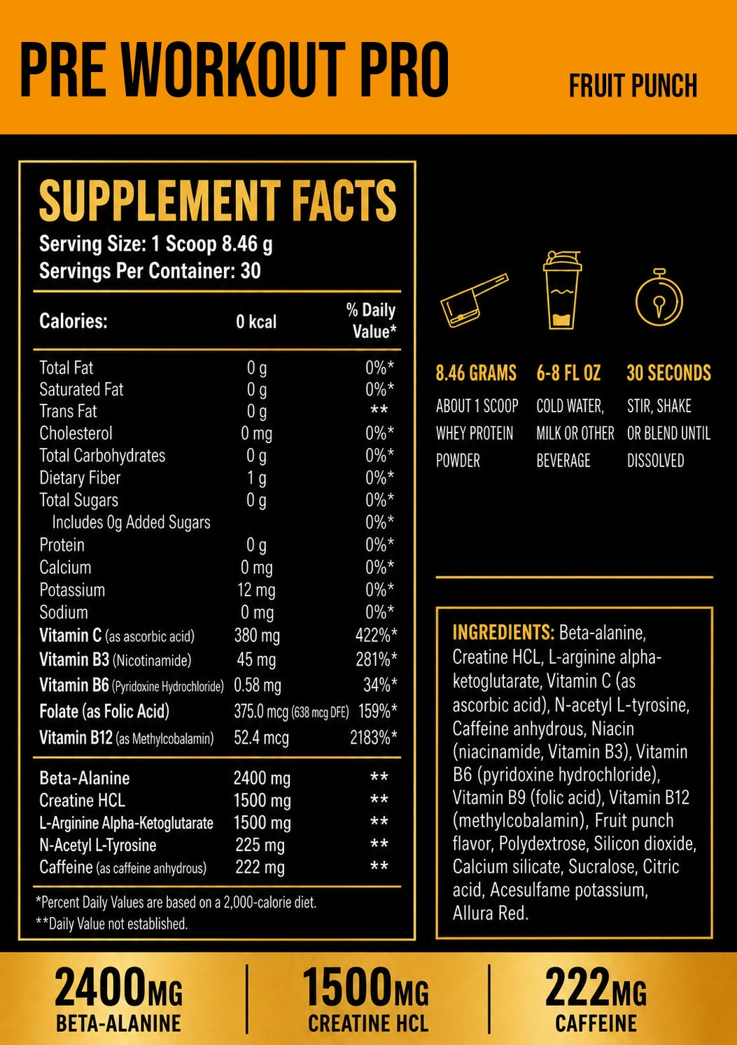 Watchme Pre Workout PRO Fruit Punch