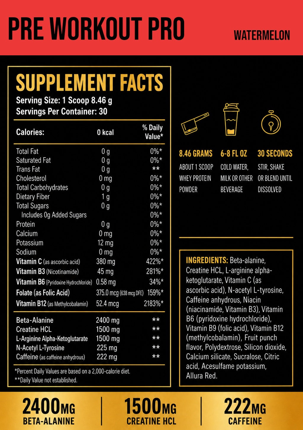 Watchme Pre Workout PRO Watermelon