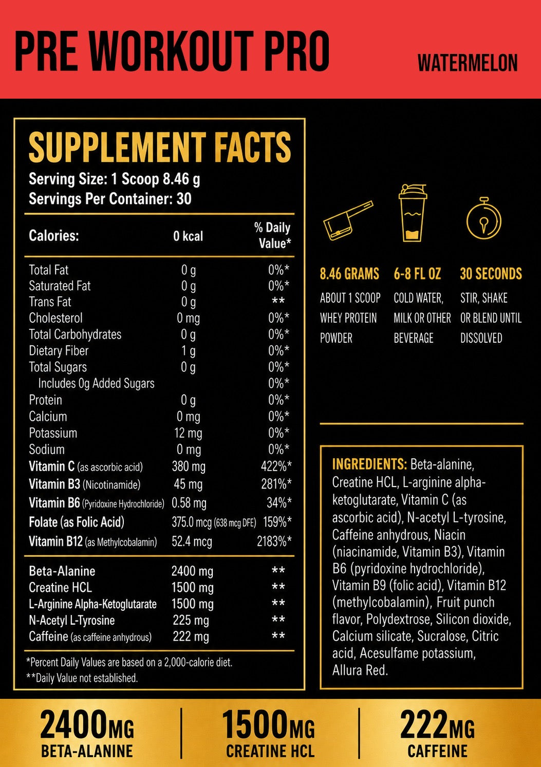 Watchme Pre Workout PRO Watermelon