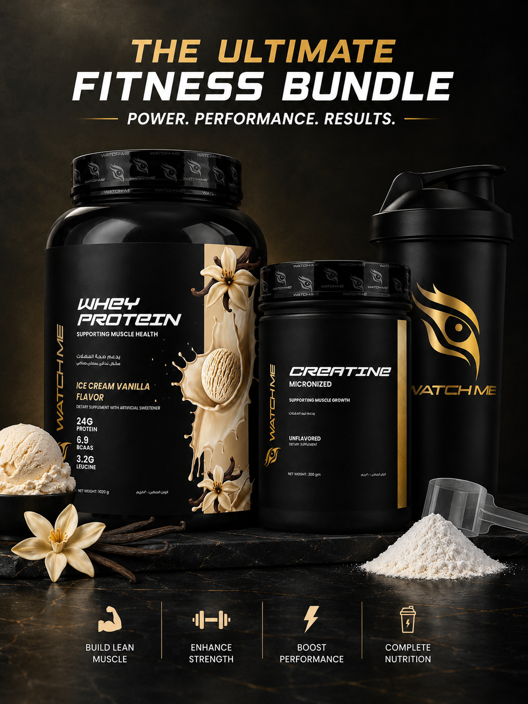 Watchme Bundle - Whey Protein + Creatine + Free Shaker